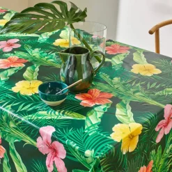 Nappe toile cirée imprimé hibiscus