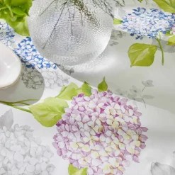 Nappe toile cirée imprimé hortensias