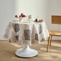 Nappe toile cirée imprimé patchs feuilles