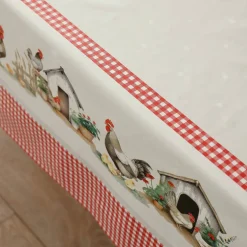 Nappe toile cirée motif poules