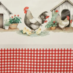 Nappe toile cirée motif poules