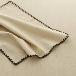 Nappe unie coton finition fantaisie