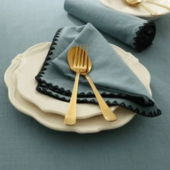 Nappe unie coton finition fantaisie