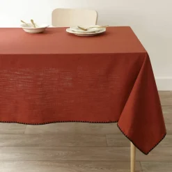 Nappe unie coton finition fantaisie