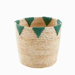 Panier bicolore rond maïs - lot de 2