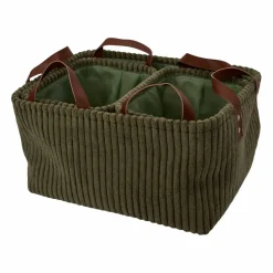 Panier de rangement tissu côtelé - lot de 3