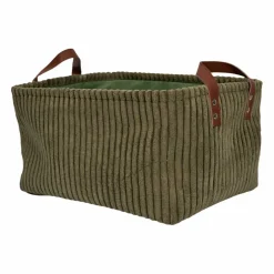 Panier de rangement tissu côtelé - lot de 3