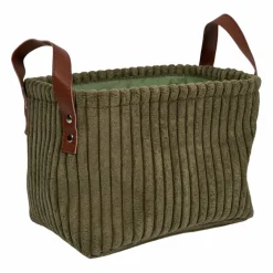 Panier de rangement tissu côtelé - lot de 3