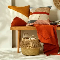 Panier de rangement tressé en herbier marin