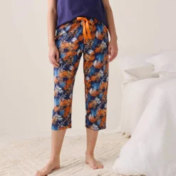 Pantacourt de pyjama en coton - imprimé tropical