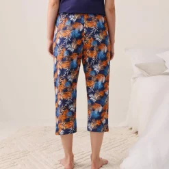 Pantacourt de pyjama en coton - imprimé tropical