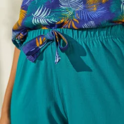 Pantacourt de pyjama en coton - uni tropical