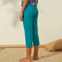 Pantacourt de pyjama en coton - uni tropical