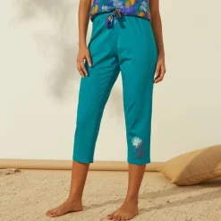 Pantacourt de pyjama en coton - uni tropical