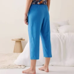 Pantacourt de pyjama en coton - uni tropical