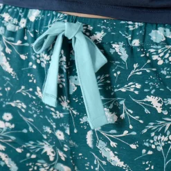 Pantacourt de pyjama – fleuri émeraude