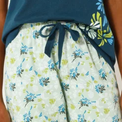 Pantacourt de pyjama imprimé fleuri