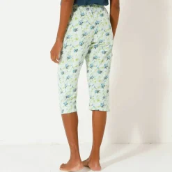 Pantacourt de pyjama imprimé fleuri