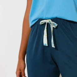Pantacourt de pyjama imprimé placé