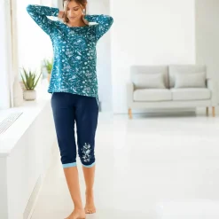 Pantacourt de pyjama – uni marine