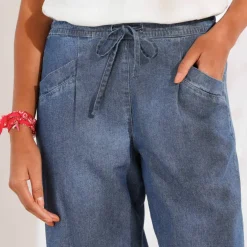 Pantacourt large en denim