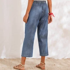 Pantacourt large en denim