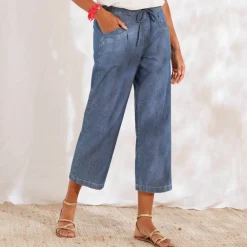 Pantacourt large en denim