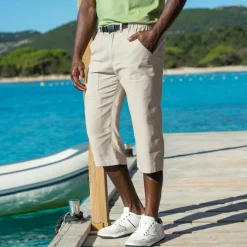 Pantacourt 3/4 élastiqué + ceinture assortie