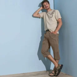 Pantacourt 3/4 élastiqué + ceinture assortie