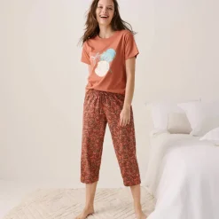 Pantacourt pyjama coton imprimé 
