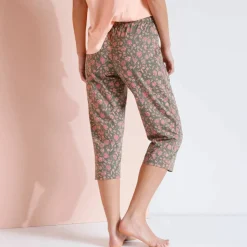 Pantacourt pyjama imprimé fleuri 