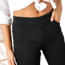 Pantacourt toile taille élastiquée