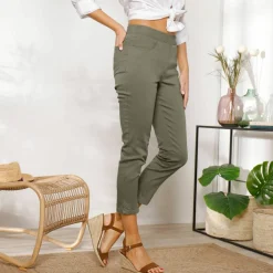 Pantacourt toile taille élastiquée