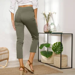 Pantacourt toile taille élastiquée