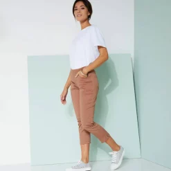Pantacourt toile taille élastiquée