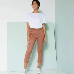 Pantacourt toile taille élastiquée