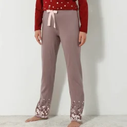 Pantalon base fleurie, jersey coton