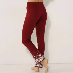 Pantalon base fleurie, jersey coton