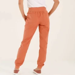 Pantalon blousant taille élastiquée, lin coton