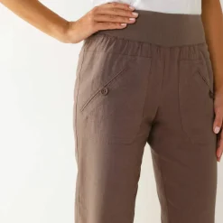 Pantalon blousant taille élastiquée, lin coton
