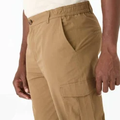 Pantalon cargo en toile ripstop ceinture élastiquée côtés