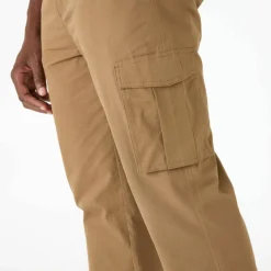 Pantalon cargo en toile ripstop ceinture élastiquée côtés