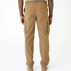 Pantalon cargo en toile ripstop ceinture élastiquée côtés