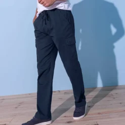 Pantalon cargo gabardine élastiqué