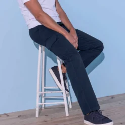Pantalon cargo gabardine élastiqué