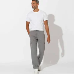 Pantalon cargo gabardine élastiqué