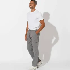 Pantalon cargo gabardine élastiqué