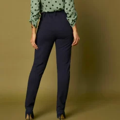 Pantalon chino uni, maille milano
