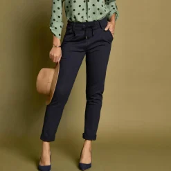 Pantalon chino uni, maille milano
