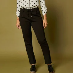 Pantalon chino uni, maille milano